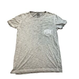 PINK Victoria’s Secret Ash Gray Pocket Tee